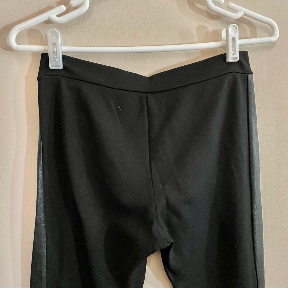 ❤️SOLD❤️ ALICE + OLIVIA BLACK LAMBSKIN LEATHER SIDE PANEL LEGGING BLACK SZ 6 - Picture 7 of 11